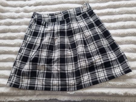 Jupe à carreaux noir et blanc - Taille 164, état comme neuf
