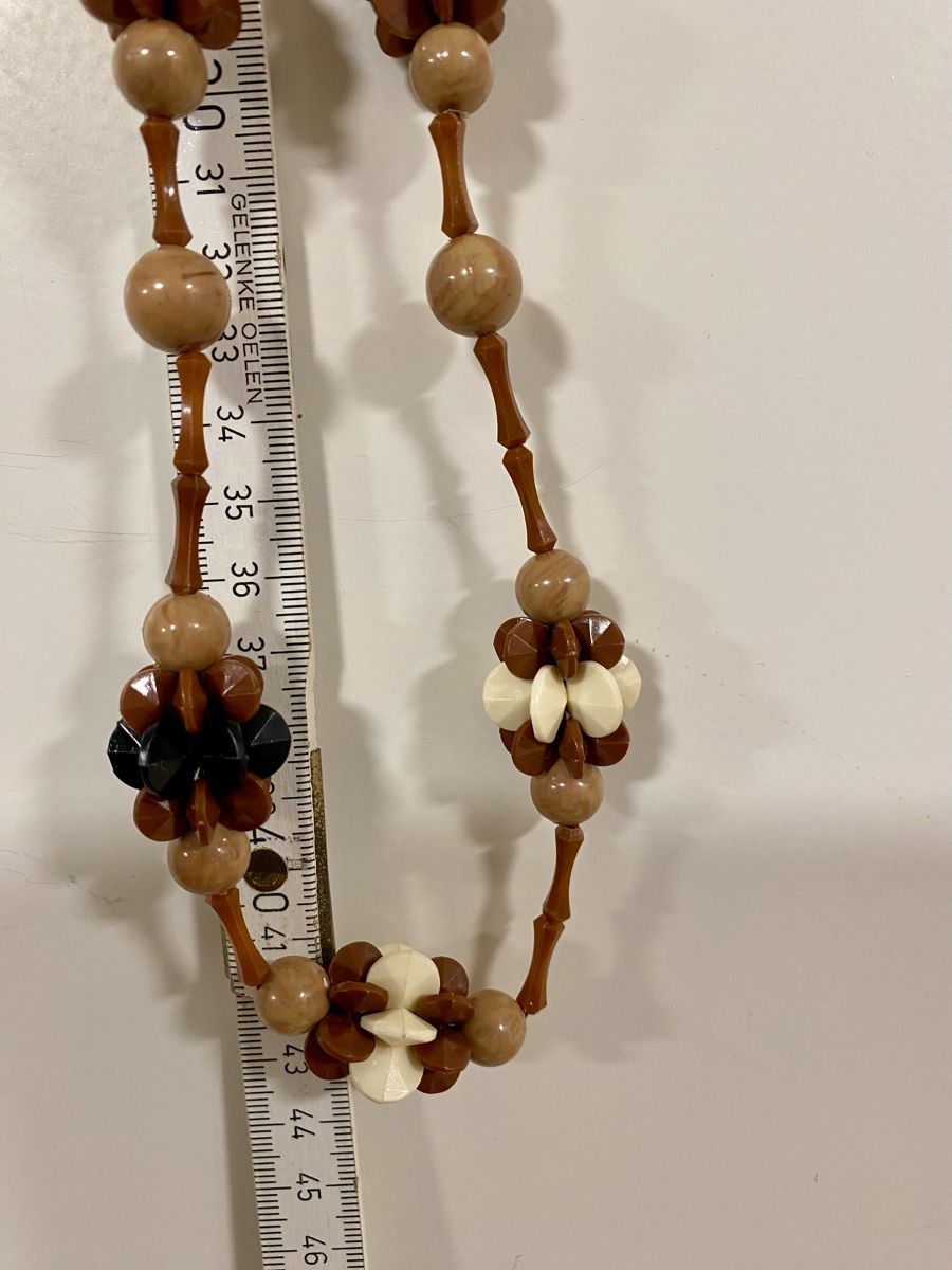 Catenine: Modeschmuck: Kette mit braunen und beigen Perlen – Nuovo (secondo la descrizione) da Flawil venduto da sonnengeist 2
