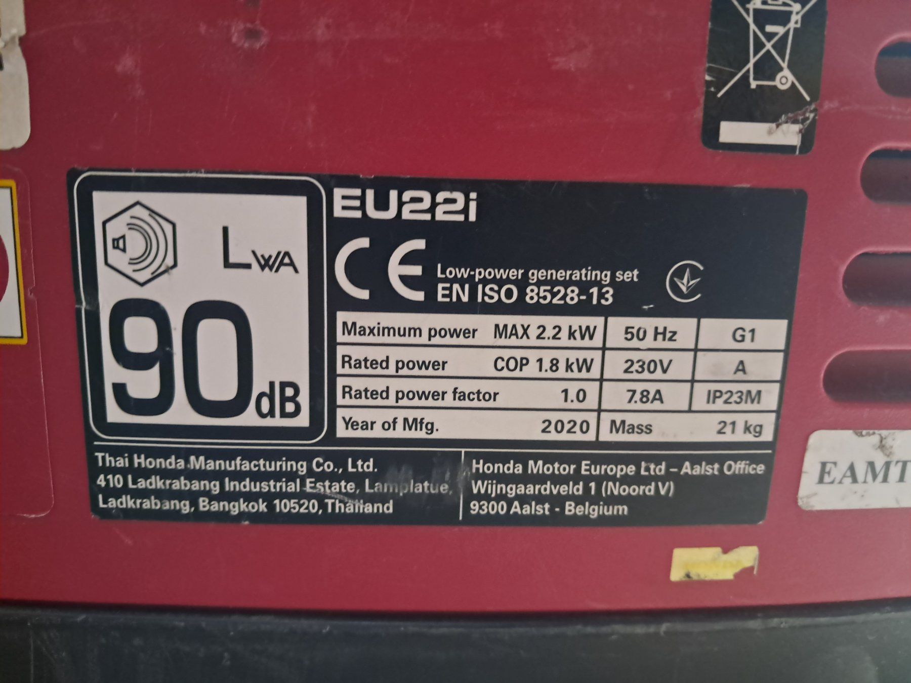 Honda Generatori di corrente: Stromgenerator Honda EU22i, Stromerzeuger, Geni, Notstrom – Usato da Zürich venduto da Lia107 9