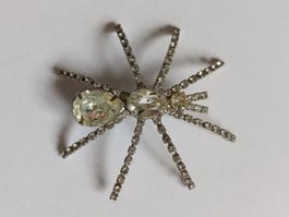 Grande broche vintage Araignée en strass et cristaux!