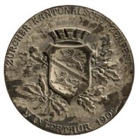 Schützenmedaille 1902 Winterthur ZH Kantonalschützenfest