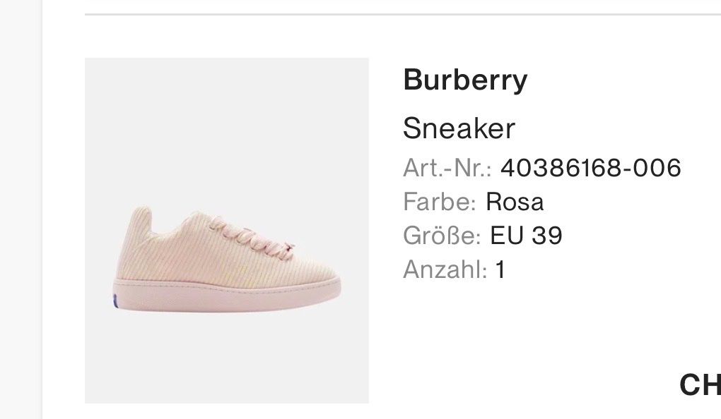 Burberry Damenschuhe: Burberry Sneaker Rosa Grösse EU 39 neu – Neu und originalverpackt aus Arch von ellaisa84 1