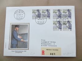 Gelaufener R-Brief FDC Neues Markenheftchen 1988 (Philswiss)