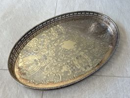 Antikes Servierteller "Alpha Plate" England, ornate, 45cm