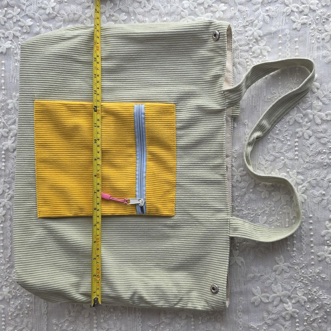 Borse da donna: Cord Shopper Bag mit gelber Tasche – Usato da Rheinsulz venduto da Gilea 4