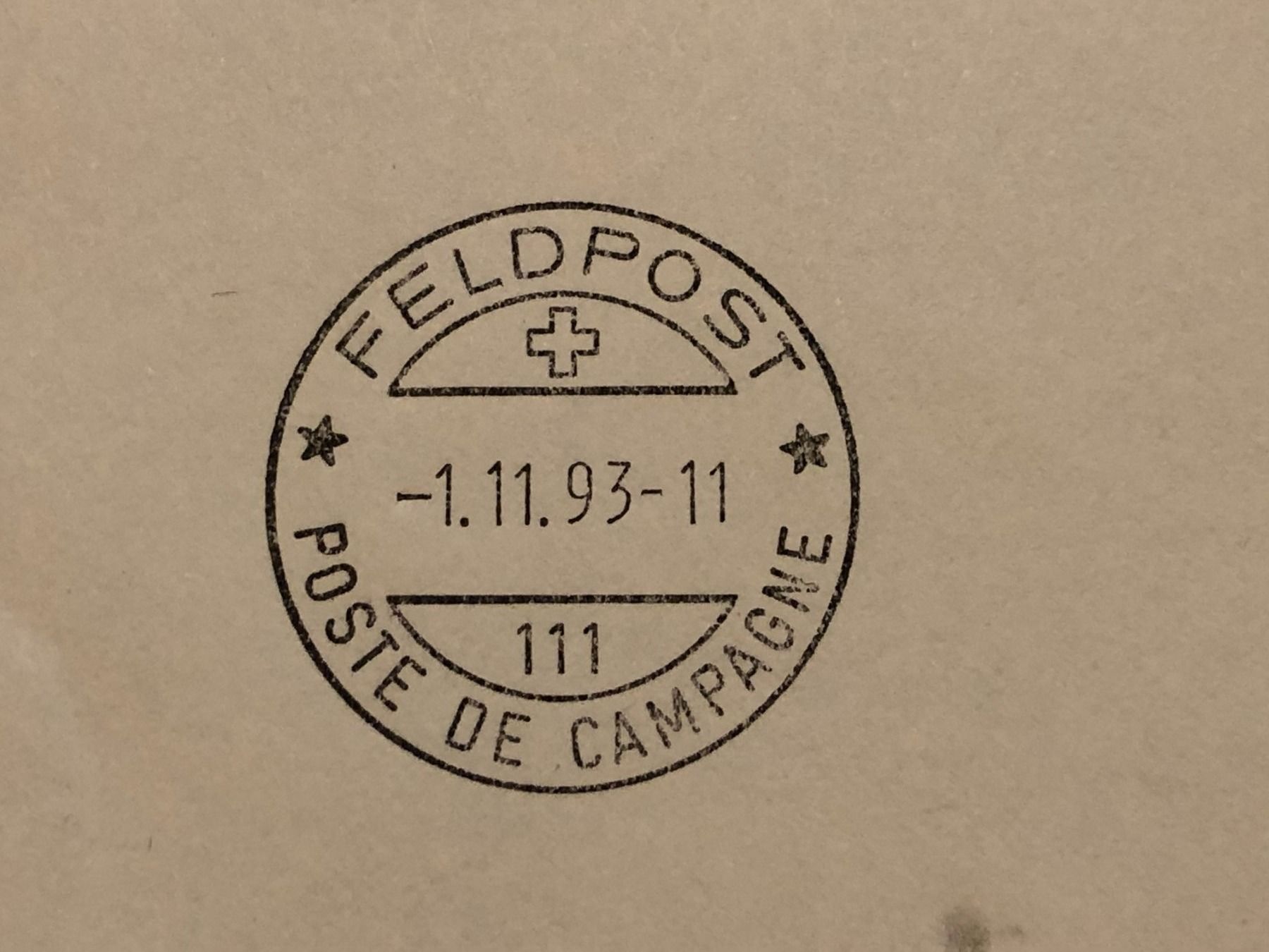 Tampons: Feldpostbrief, PF Kp 111, 1.11.1993! – D'occasion à Biel/Bienne par TomBaBi