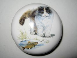 Duftstein Keramik, Katze, mit Bio Lavendelblüten