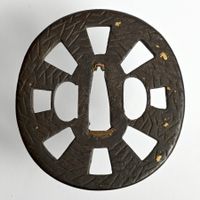 Antike Tsuba (Schwert Stichblatt), Japan Edo-Periode sign.