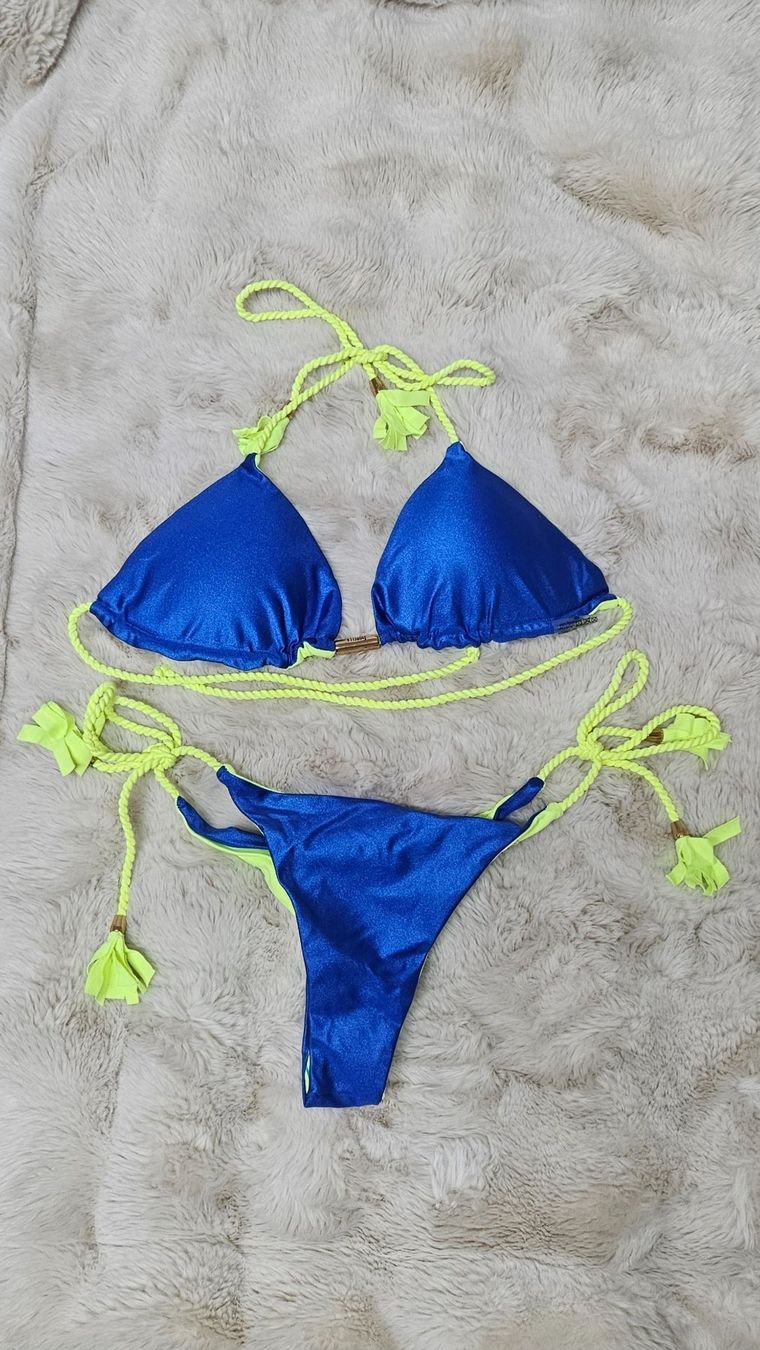 Costumi da bagno & Bikini: Bikini unbenutzt blau/gelb – Nuovo e nell'imballaggio originale da Sevelen venduto da huebflieger