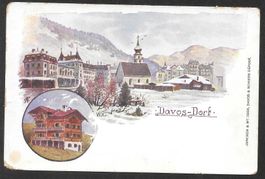 Davos Dorf Künstlerkarte W. K.