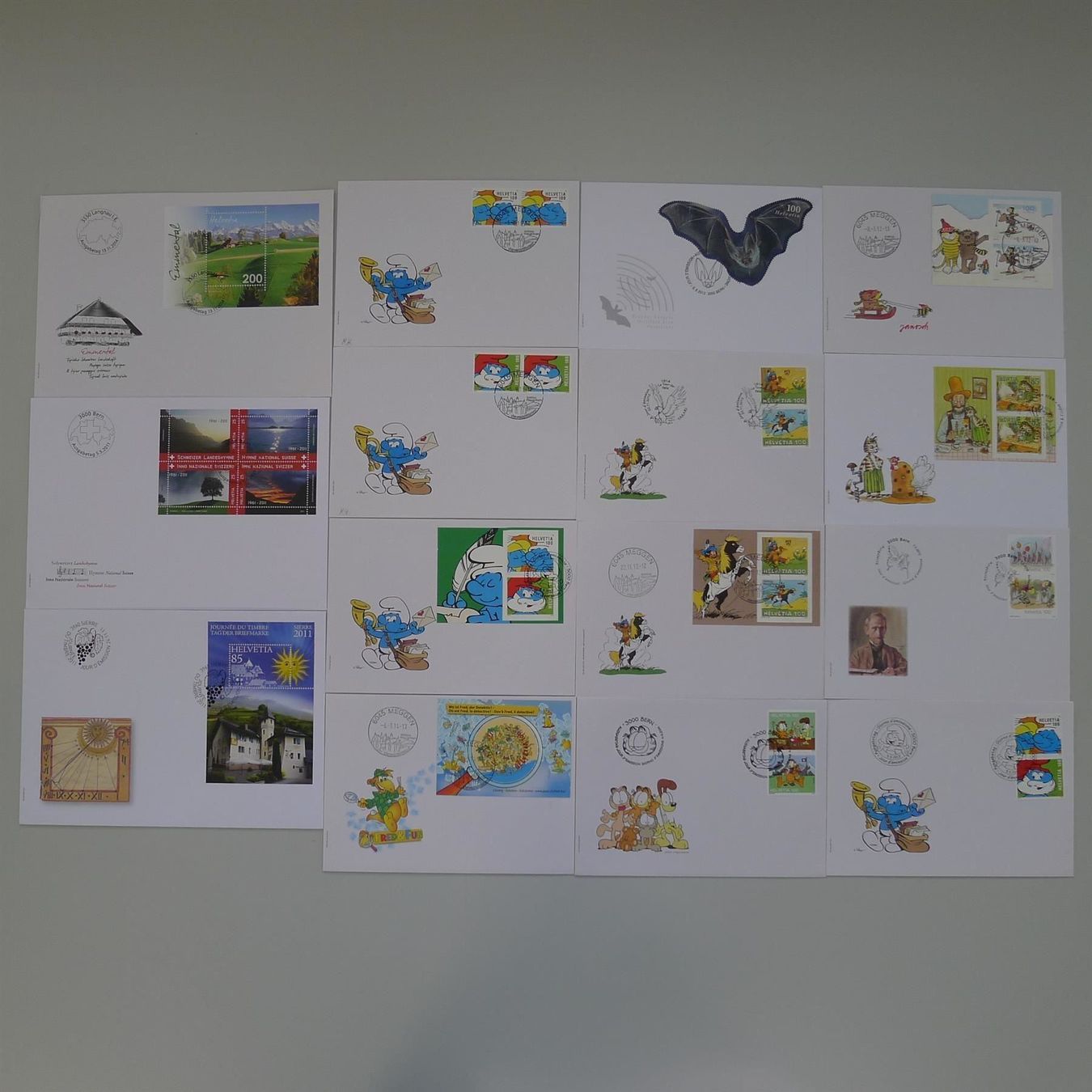 Alle Briefmarken: 27 Briefe moderne Blocks + Ausschnitte inkl. Goldbriefmarke – Gebraucht aus Sursee von Luzernerraute 1