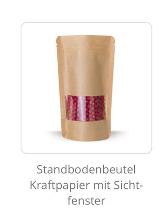 Standbodenbeutel „Kraftpapier“ mit Sichtfenster