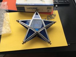 Stern zum Aufhängen mit Kette 1x gebraucht Blau 22cm.