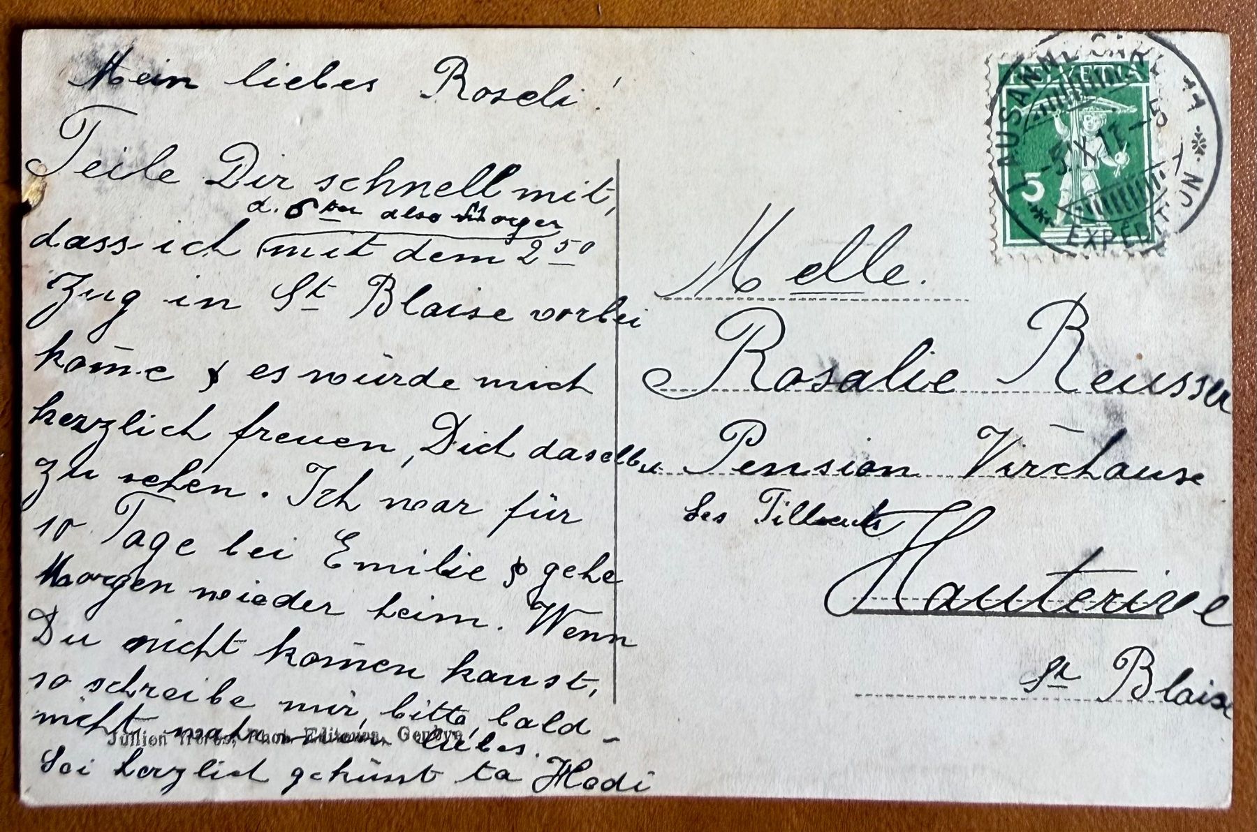Cartes postales: Chillon - Le soir, barque devant le Château 1911 – D'occasion à Lutry par Ediego 1