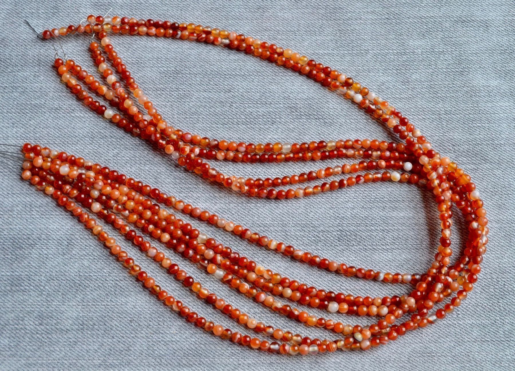 Catenine: Achat  Karneol Farbe  feiner Strang EXTRA – Nuovo e nell'imballaggio originale da Leuggern venduto da gemshow 3
