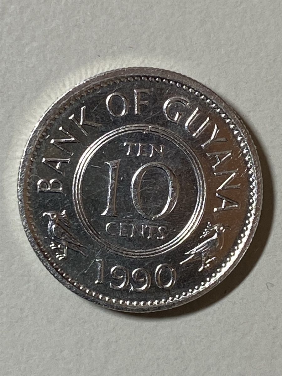 Tutti le monete: Guyana - 10 cents - 1990 - RAR – Usato da Payerne venduto da Mike1682
