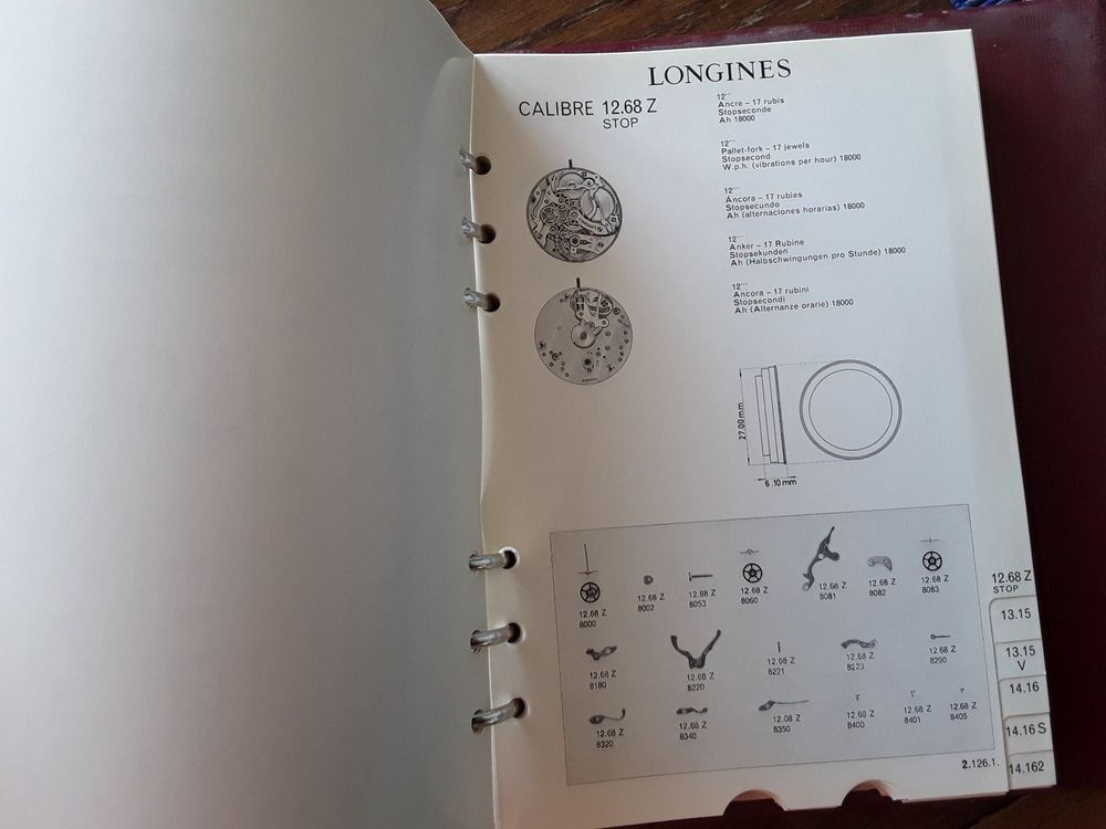 Longines Ersatzteile Katalog Vintage Kaufen auf Ricardo