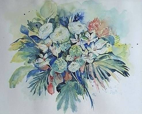 Dipinti: Aquarell Blumenstrauss – Usato da Kloten venduto da aquabaer 1