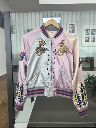 Diesel Bomberjacke wendbar Gr. S, Satin bestickt 