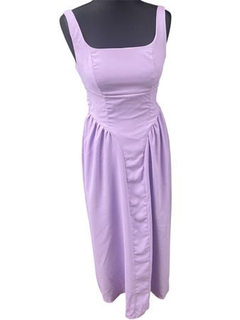 Neu und Ungetragen Midikleid in Lila, Grösse S