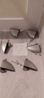 6 moderne Glas/Tablarhalter  gebraucht komplet