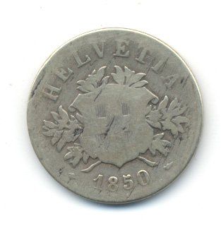 Tutti le monete: Schweiz Suisse 20 Rappen 1850 – Usato da Au SG venduto da Zogu