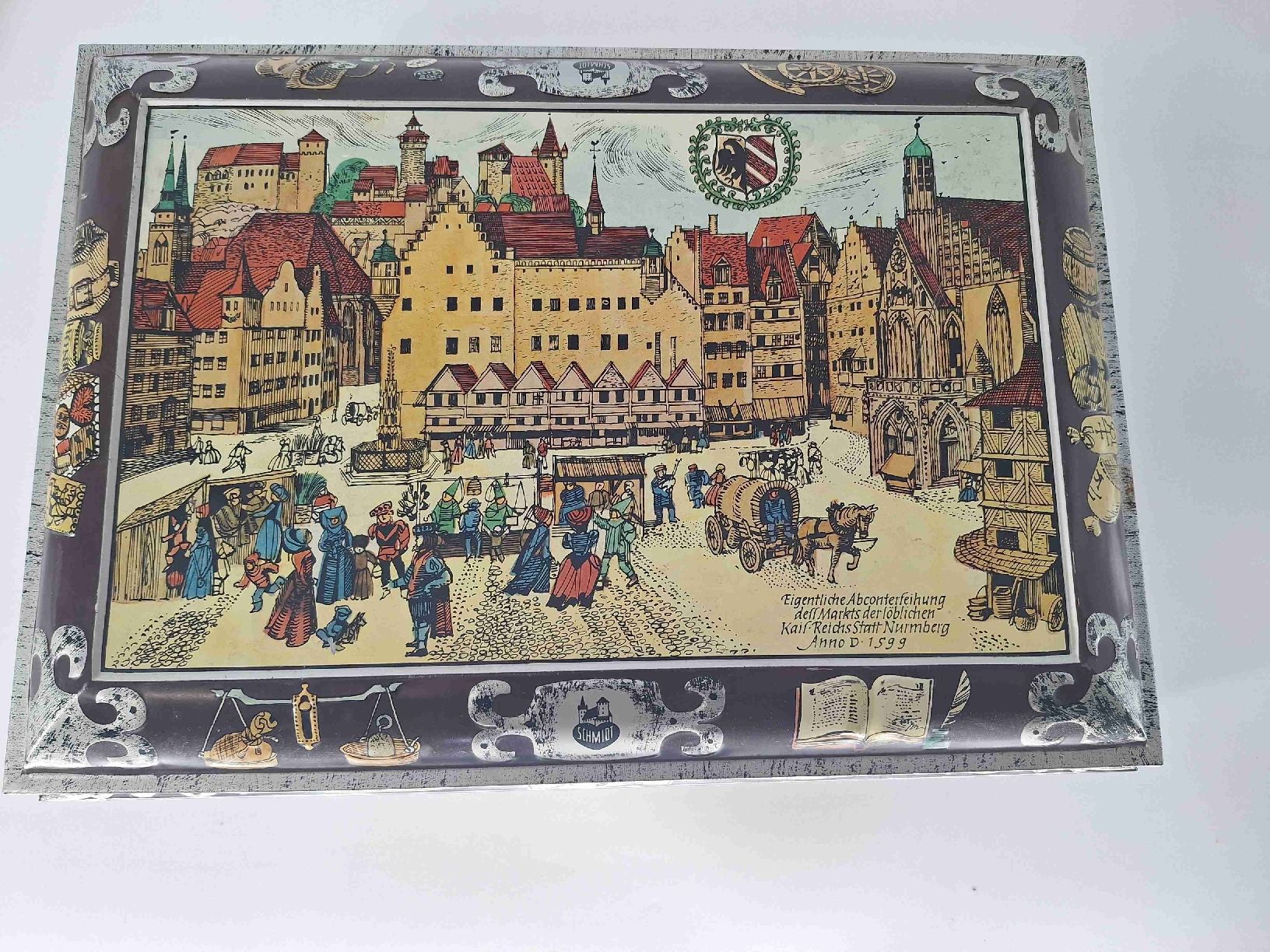 Truhen: Blechdose mit Motiv Nürnberg 1599 SCHMIDT – Gebraucht aus Horw von lee_mml6