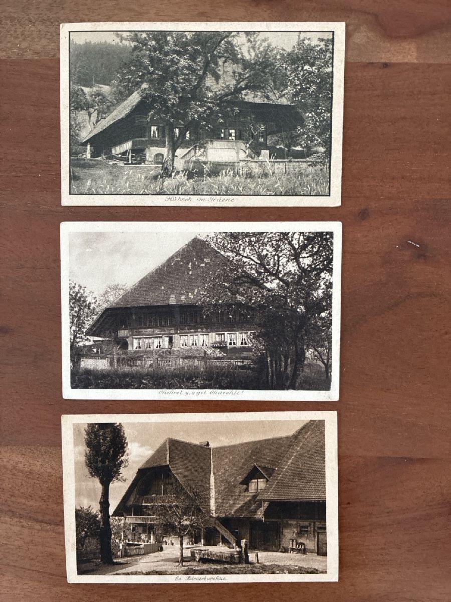 Cartoline postali: 10 Ansichtskarten Schweiz von Diversen Bauernhäusern  – Usato da Oftringen venduto da Cla.vD.74