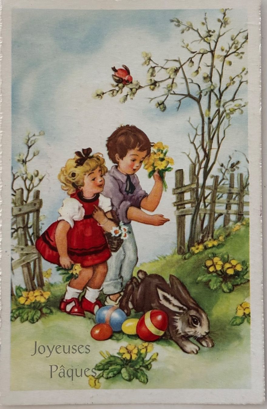 Ansichtskarten: Ostern, Kinder, Osterhase, Eier – Gebraucht aus Frauenfeld von Merk52