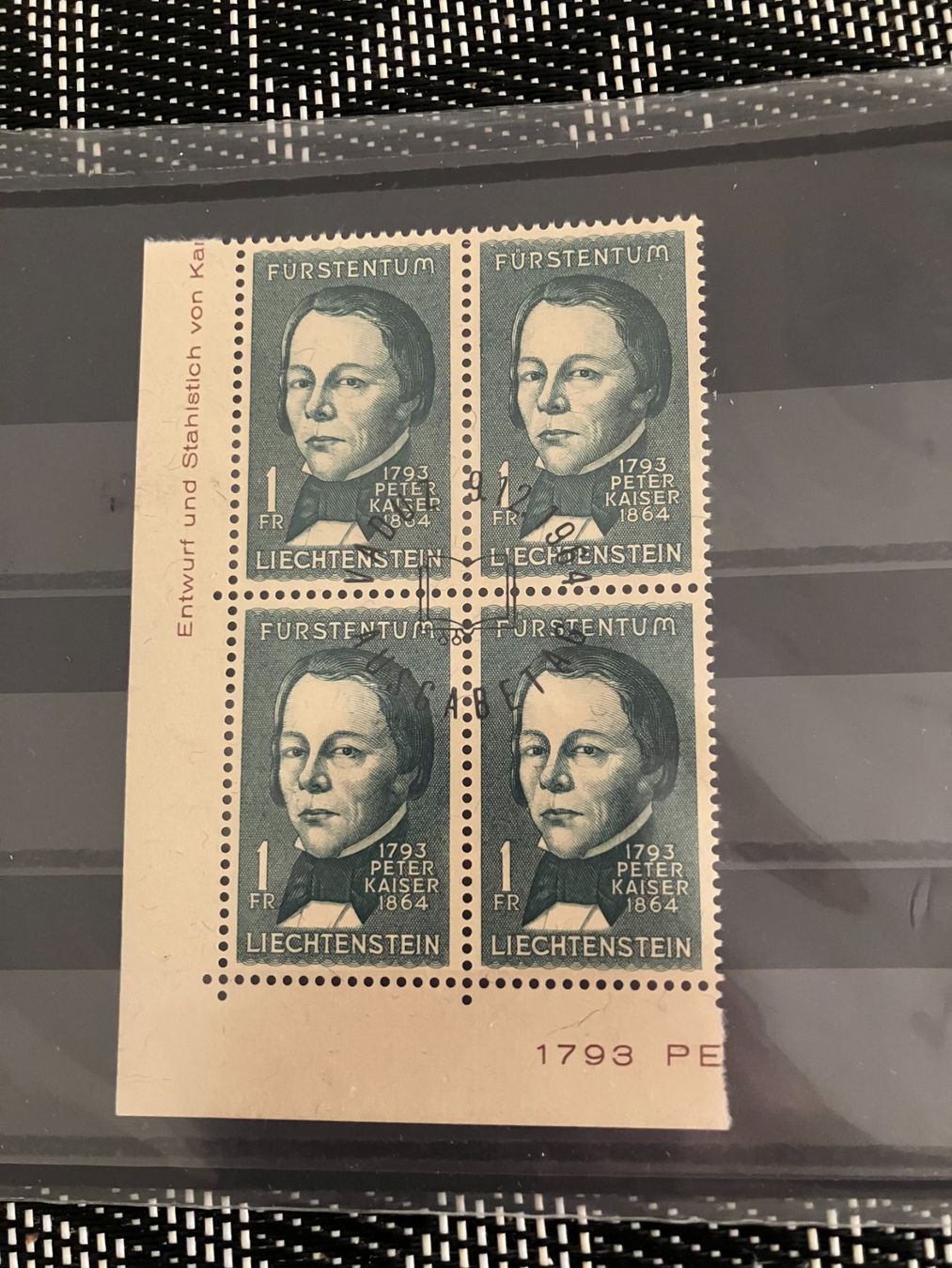 Tutti i francobolli: LIECHTENSTEIN Viererblock 1964  Peter Kaiser – Usato da Koblenz venduto da Markenhimmel