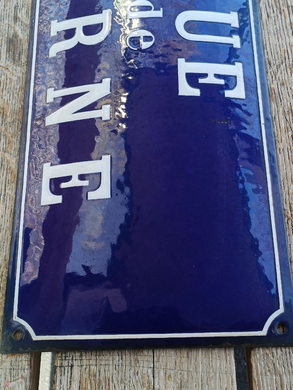 Insegne: Massives original Emaille Strassen Schild Rue de Berne – Usato da Brugg AG venduto da Ente015 3