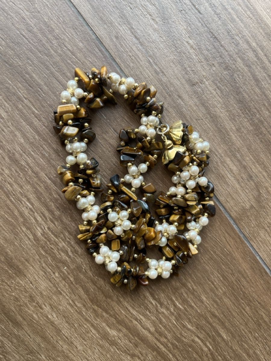 Catenine: Kette mit Tiegerauge und Perlen – Nuovo (secondo la descrizione) da Mönchaltorf venduto da pel_2dtj 1