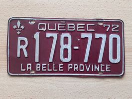 US / Kanada Nummernschild Québec 1972 LA BELLE PROVINCE