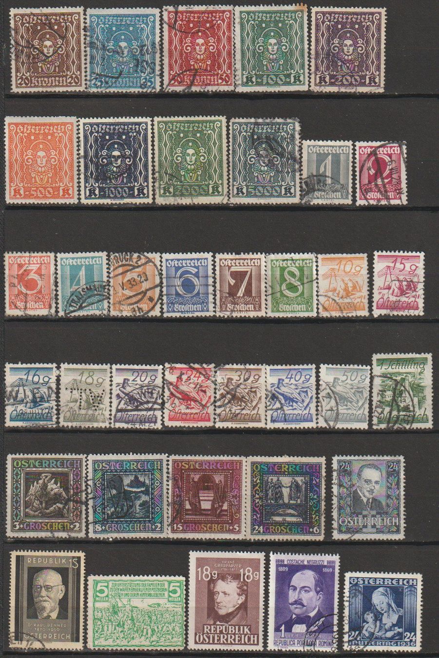 Tutti i francobolli: Autriche divers timbres-poste – Usato da Crans-Montana venduto da kira56
