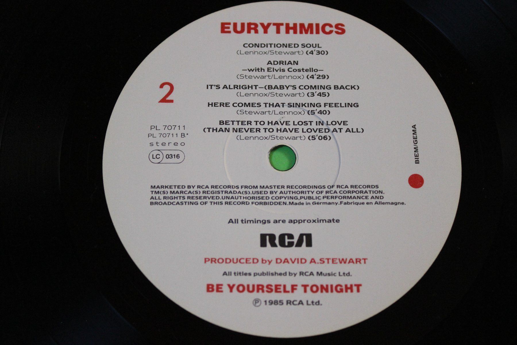 Vinyles: Eurythmics - Be yourself tonight LP VINYL Germany 1985 – D'occasion à Tübach par JamesStone 5
