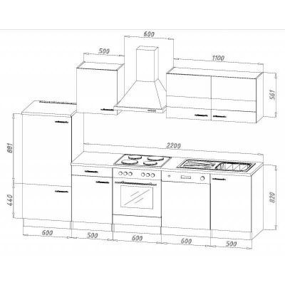 Cucine complete: 707 - Küchenzeile Küchenblock Küche 280cm Eiche/Sägerau/Grau – Nuovo e nell'imballaggio originale da Wallenwil venduto da toesstalvertrieb 9