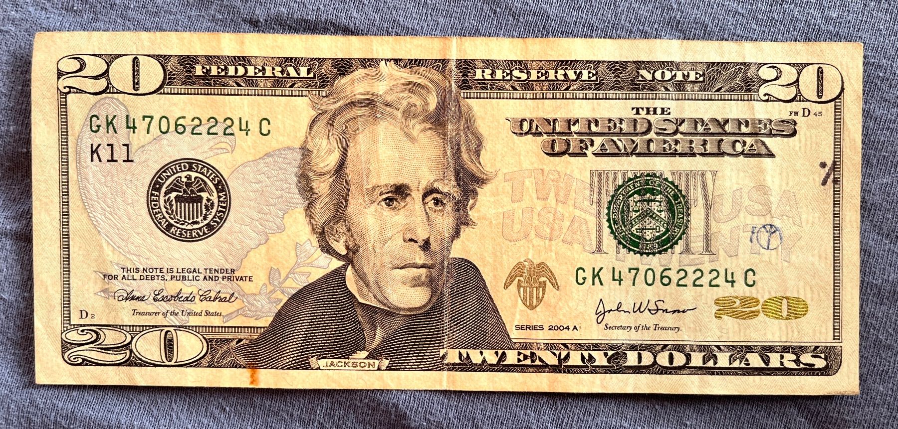 Billets de banque: 20 Dollars 2004 (billet) – D'occasion à Renan BE par johncactus