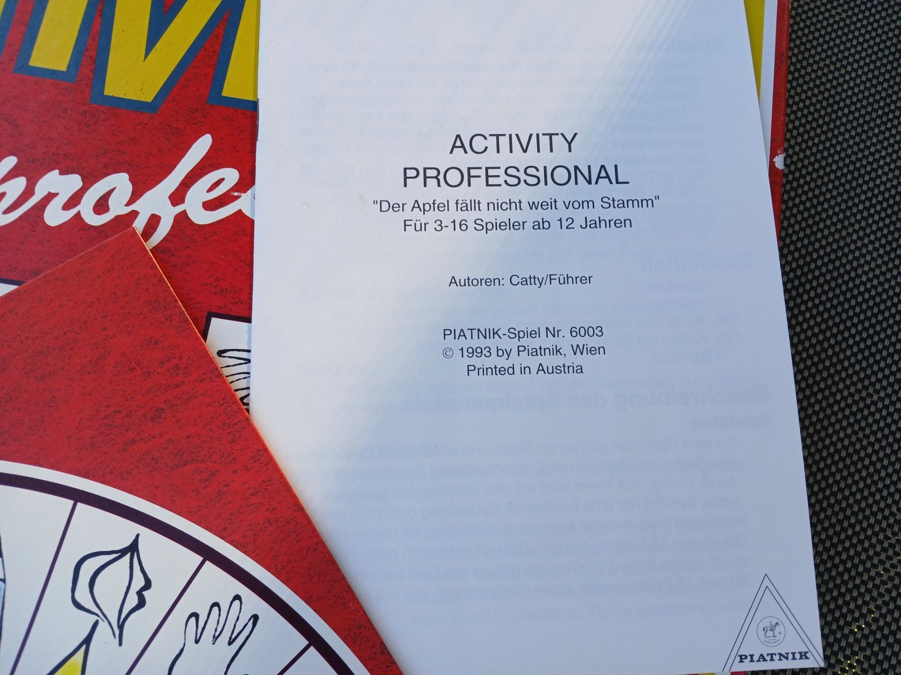 Giochi: Activity Professional von 1993 – Usato da Wolfhausen venduto da Garfield1414 4