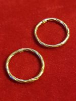 12 mm Silber 925 Kreolen Creolen Gelbgold 22 K vergold NEU