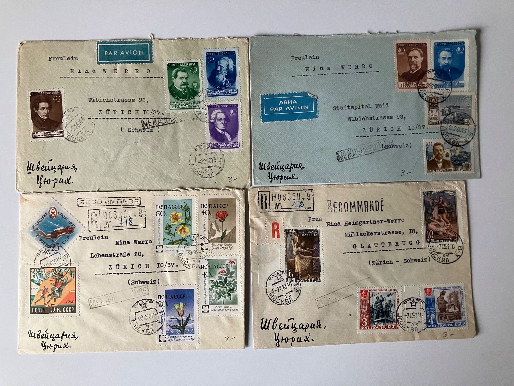 Tutti i francobolli: 15 tolle Briefe Russland - Schweiz – Usato da Baar venduto da Ramona10 1