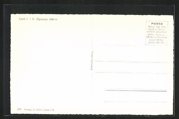 Cartoline postali: AK Lenk i. S., Ortspartie mit Ifigenalp – Usato da Berlin venduto da bartko-reher 1