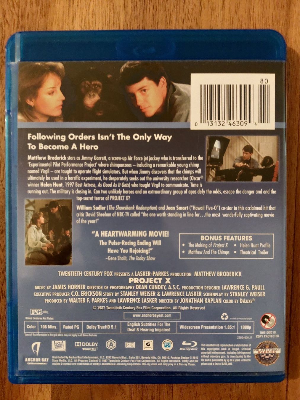 Tutti i DVDs: Blu Ray - Project X mit Matthew Broderick (1987) / US Code – Usato da Rheinfelden venduto da FilmAuktion 1