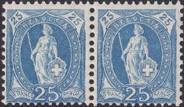 Stehende Helvetia: 87A postfrisch ** im Paar, Kat: 100.-+