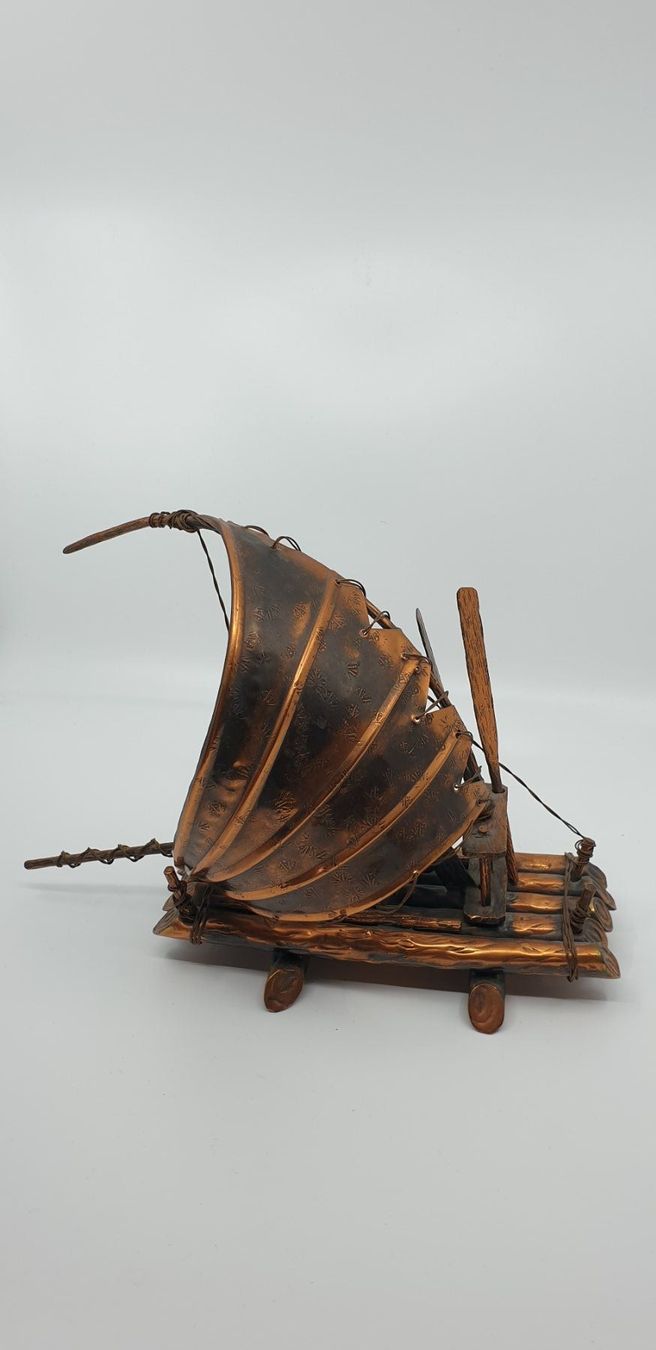Figuren: Floss, Segelschiff, Kupfer und Messing Schiff – Gebraucht aus Emmen von Brockofsky 1