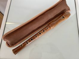 Blockflöte aus Holz mit Tasche und Reinigungsbürste