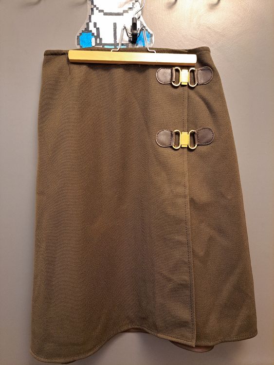 Jupe Vintage RENÉ W. MAY - Taille 36 - 85% Lin - Longueur 60cm - Couleur écru - Neuve Sans étiquettes