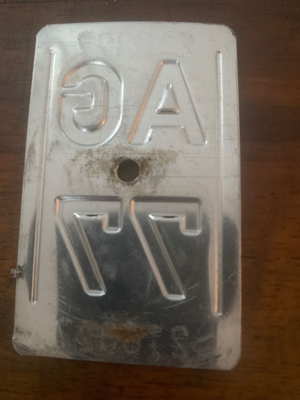 Insegne: Velo Nummerschild AG 77 – Usato da Baden venduto da swiss-alps 1
