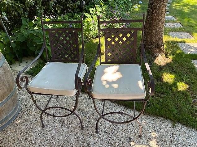 Sedie: CHAISES DE JARDIN METALLIQUE AVEC COUSSIN – Usato da Veyrier venduto da OKUNZLER