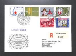 1963 FDC Werbe- und Gedenkmarken illustriert Einschreiben