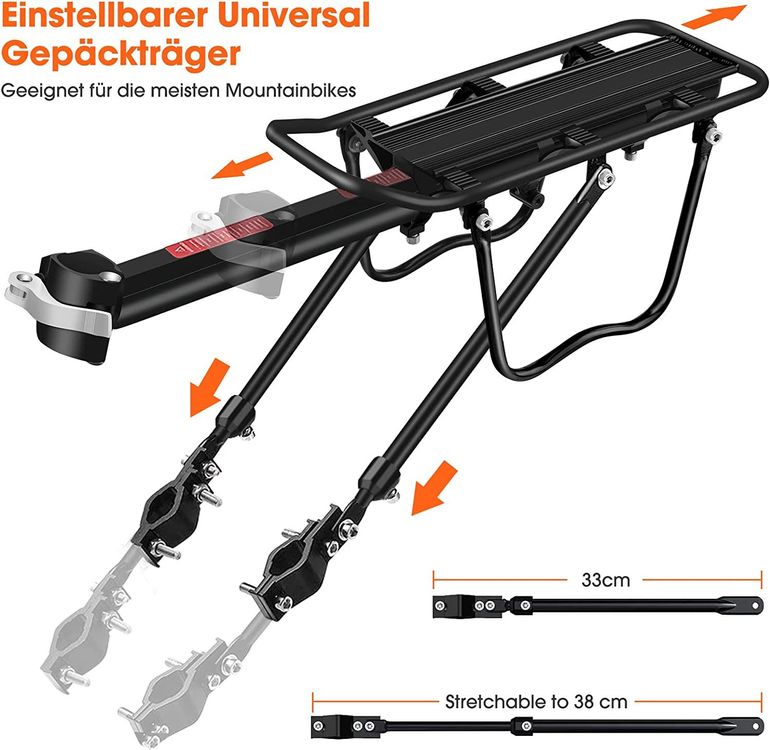 ZUKKA Fahrrad Gepäckträger Vorne - 15kg Alu Für 24-29 Zoll Räder